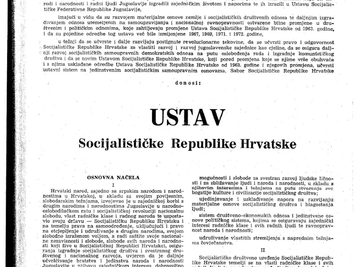 Ustavno uređenje SFRJ-a 1974. – ustavna i pravna individualizacija Hrvatske  