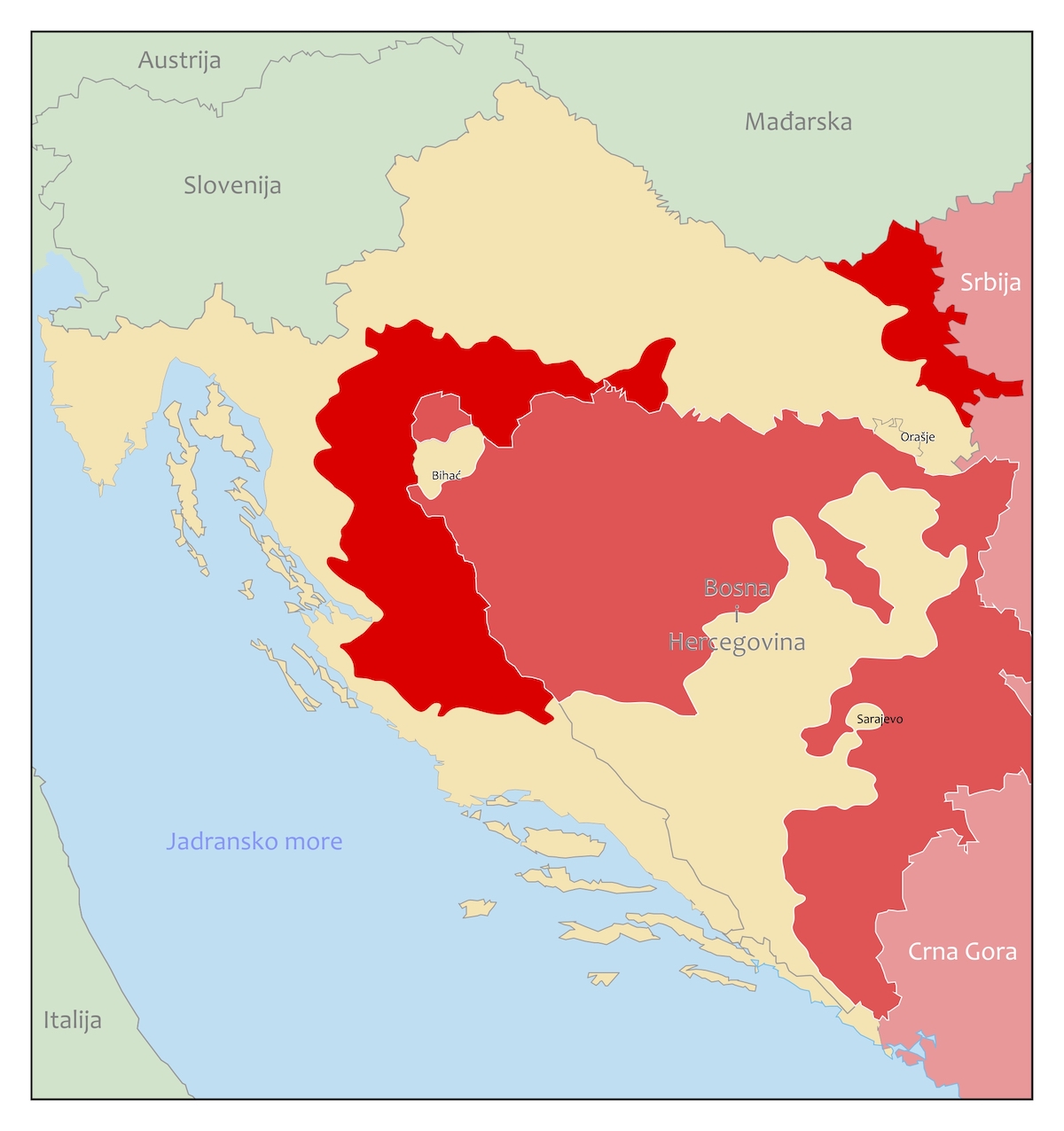 Okupirani teritorij Republike Hrvatske – stanje u siječnju 1992. godine; Tomislav Kovačević