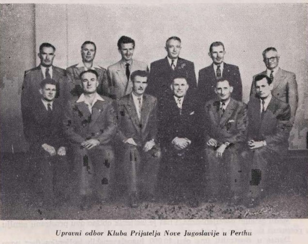 Perth – Klub prijatelja nove Jugoslavije u Perthu (Iseljenički kalendar, Zagreb: Matica iseljenika Hrvatske 1955., str. 121.).