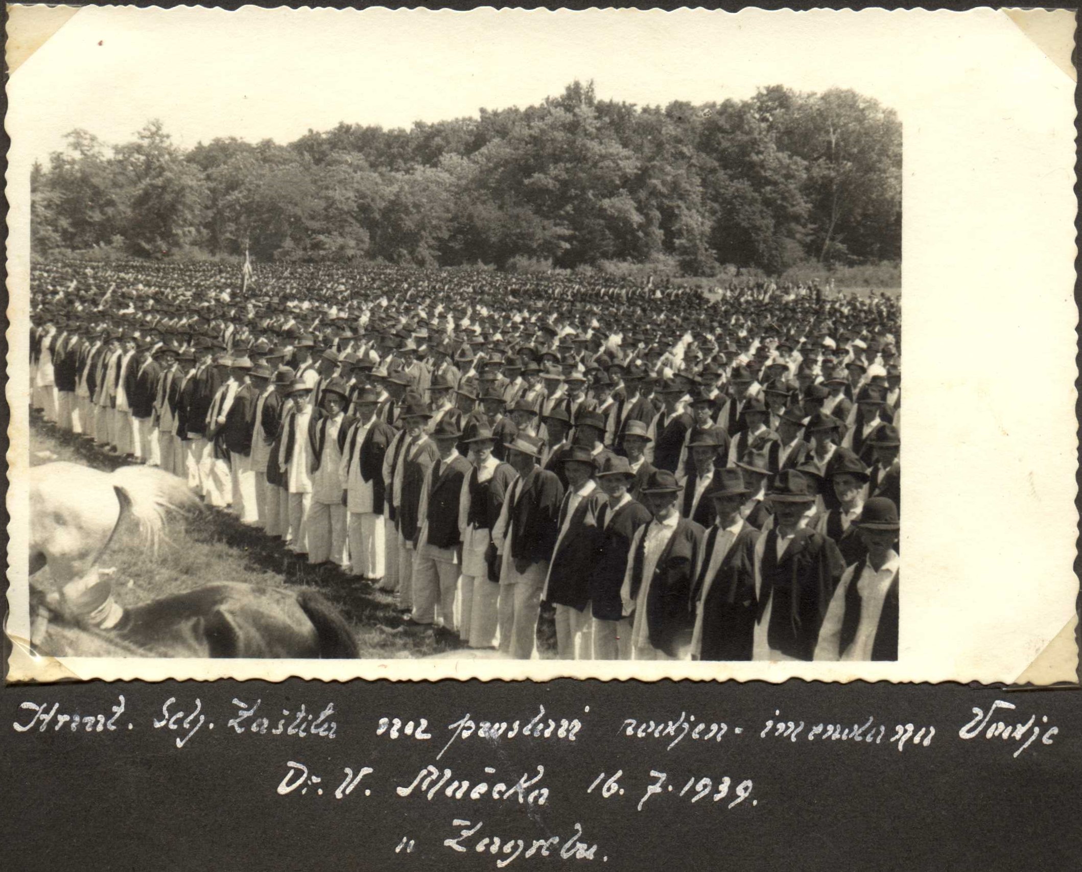 Smotra Hrvatske seljačke zaštite prigodom proslave rođendana Vladka Mačeka (1939.). (Zbirka Suzana Leček, Zagreb)