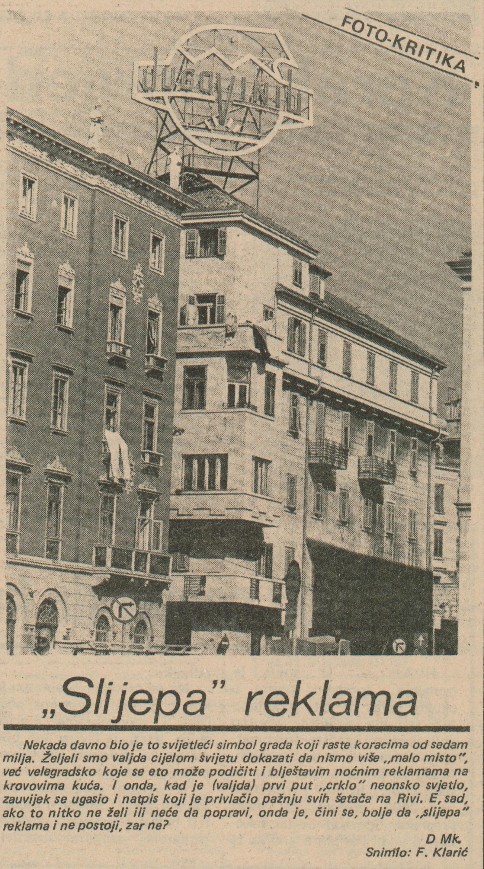 Foto-reportaža (IZVOR: Slobodna Dalmacija, Split, 10. listopada 1985., str. 7)